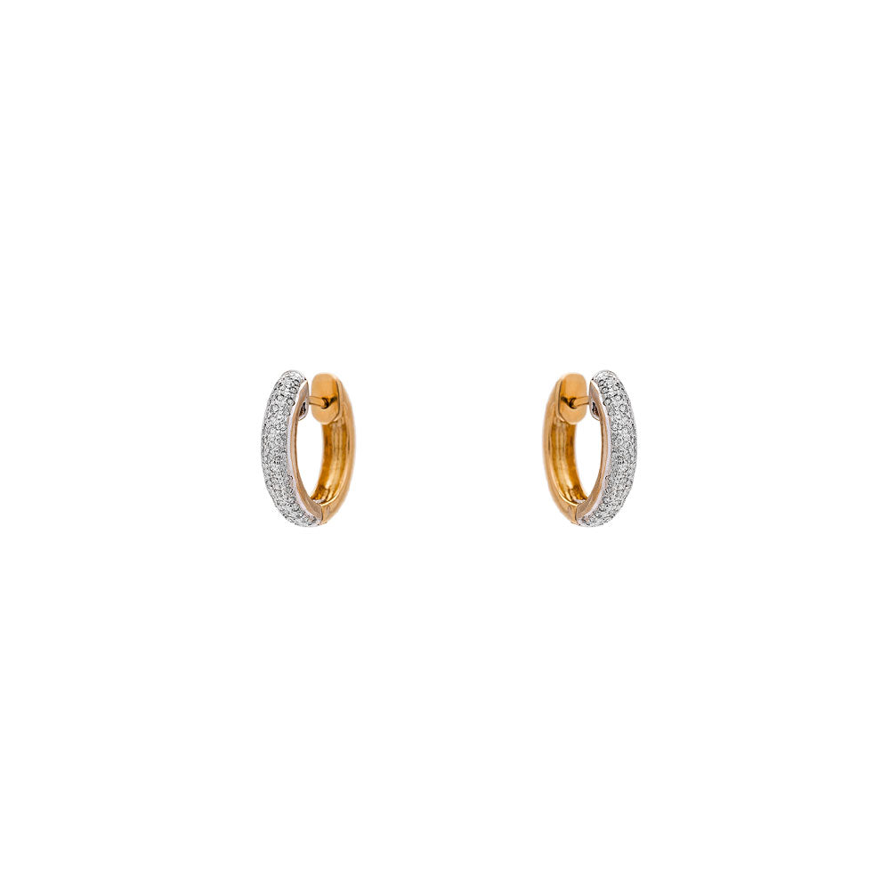 18 Karat White and Yellow Gold Carli Reversible Diamond Hoop