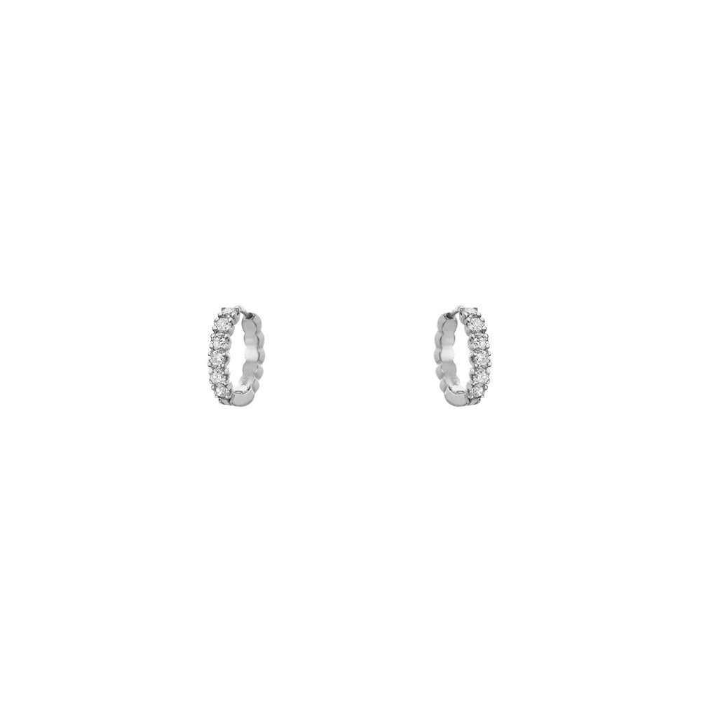 18 Karat White Gold Zelda Diamond Huggie earrings