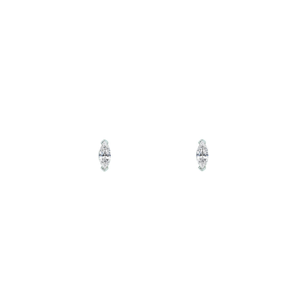 14 Karat White Gold Stud Marquise Diamonds