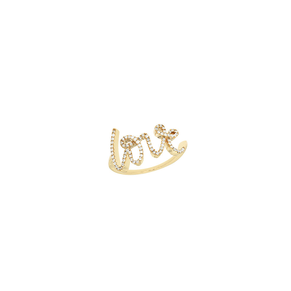 14 Karat Yellow Gold Love Band With Diamond