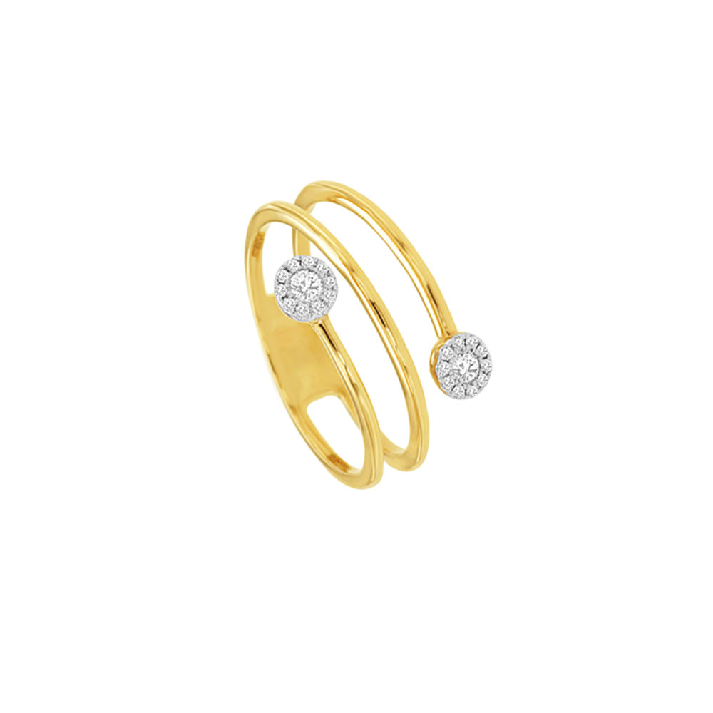 14 Karat Yellow Gold Wrap Ring With Diamonds