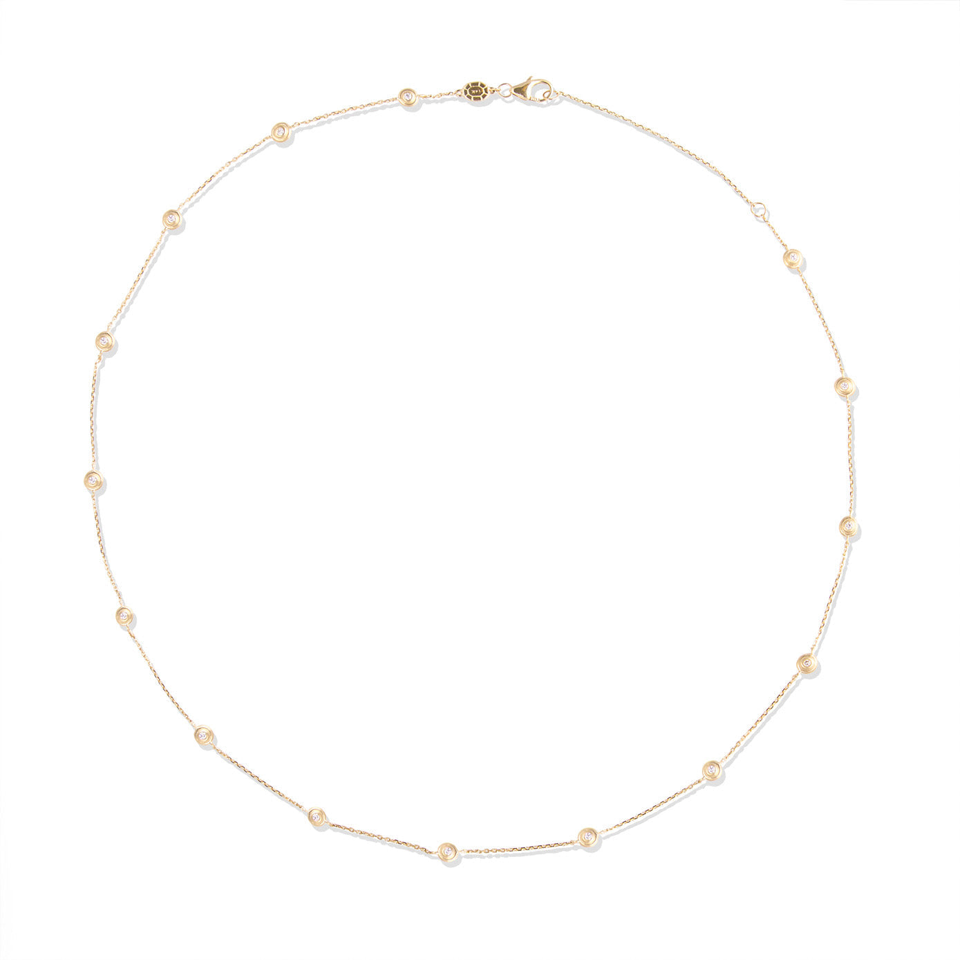 14 Karat Yellow Gold Evolve Diamond Station Necklace