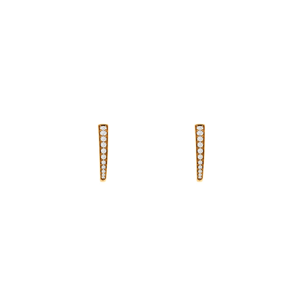 14 Karat Yellow Gold Fish Hook Earrings With Diamonds