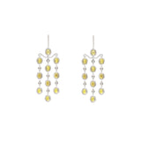 18 Karat Yellow and White Gold Yellow Diamond Chandelier Earrings
