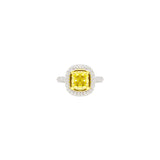 18 Karat White Gold ring with Fancy Intense Yellow Wedding Diamond