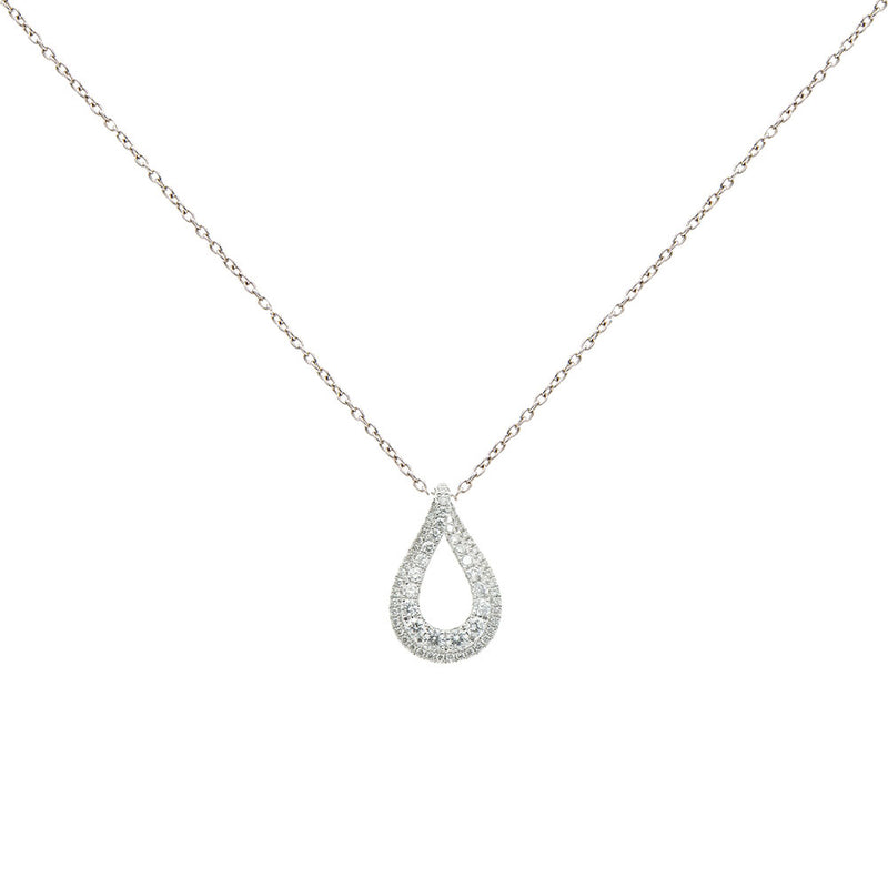 18 Karat White Gold Raindrop Necklace with Diamonds