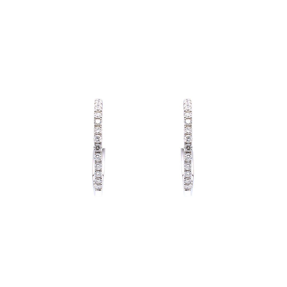 18 Karat Yellow Gold Diamond Small hoop Earrings
