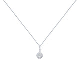 18 Karat White Gold Halo Necklace with Diamonds