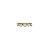 14 Karat Yellow Gold Bezel Band Pear Shape Diamonds