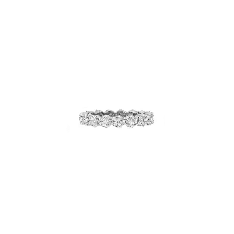 18 Karat White Gold Rosetta Diamond Ring