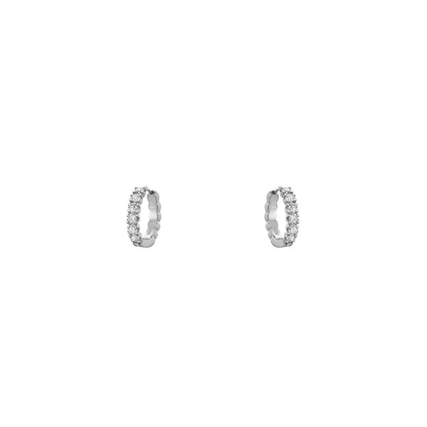 18 Karat White Gold Zelda Diamond Huggie earrings