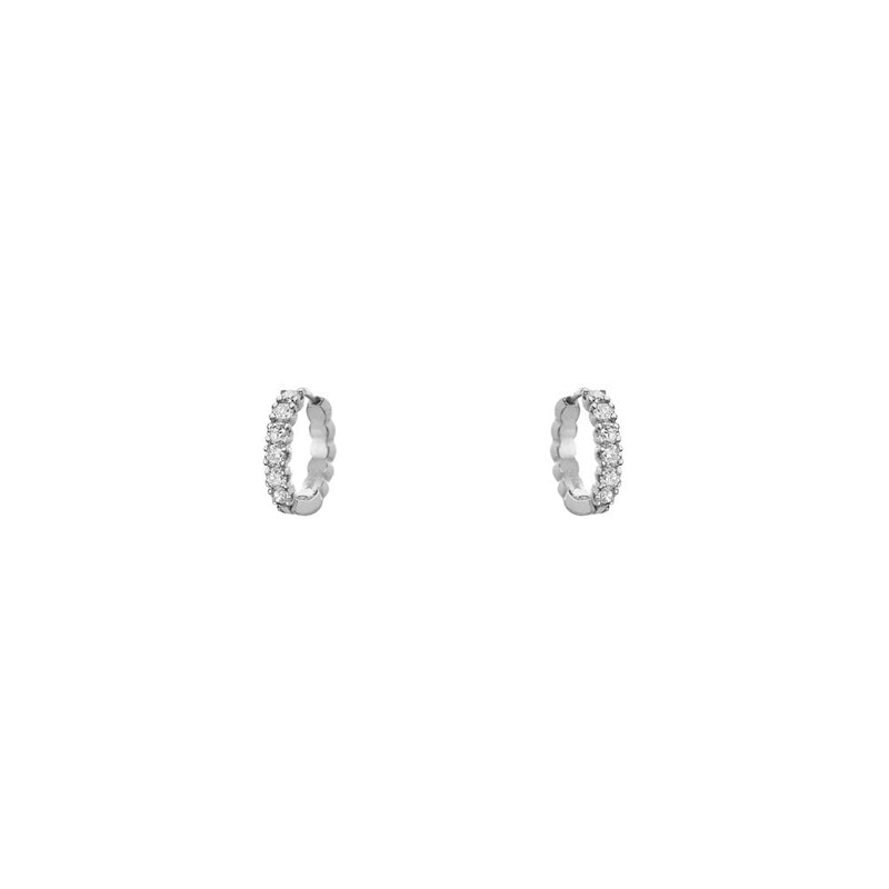 18 Karat White Gold Zelda Diamond Huggie earrings