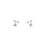 18 Karat White gold Triple Flower Enchanted Garden Diamond Earrings