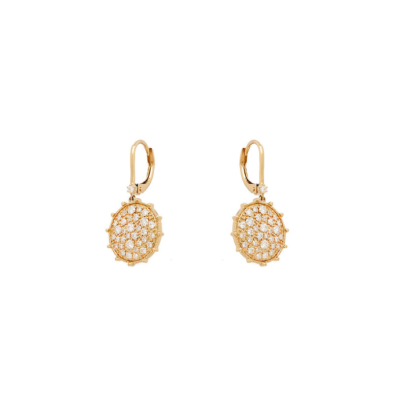 18 Karat Yellow Gold Confetti earrings with White Diamonds