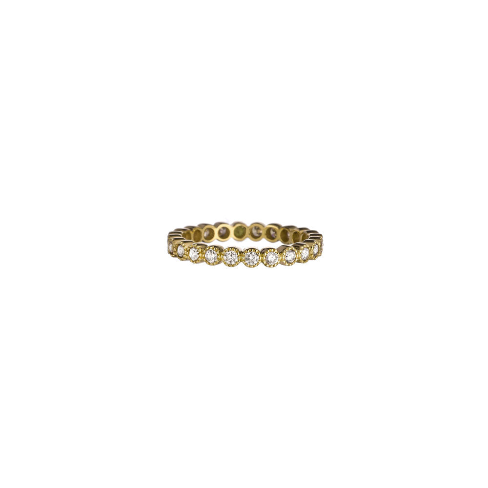 18 Karat Yellow Gold Bezel band with Diamonds