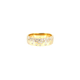 4 karat yellow gold Confetti ring with flush set diamonds