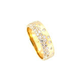 4 karat yellow gold Confetti ring with flush set diamonds
