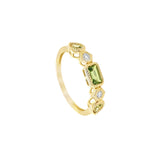 14 Karat Yellow Gold Bezel Set Peridot Band