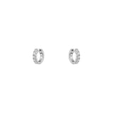 18 Karat White Gold Pave Huggie Earrings with Diamonds