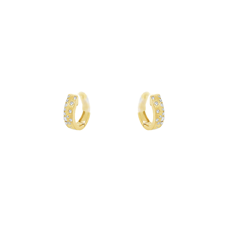14 karat yellow gold Confetti hoop earrings with diamonds
