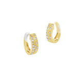 14 karat yellow gold Confetti hoop earrings with diamonds