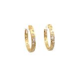 14 Karat yellow gold Confetti hoop earrings with diamonds