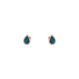 14 Karat Rose Gold Halo Earrings With Black Opal Doublets And Diamonds