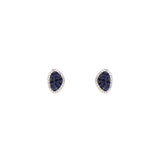 14 karat white gold sapphire stud earrings with diamonds