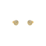 14 Karat Yellow Gold Confetti Disc Earrings With Diamonds
