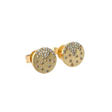 14 Karat Yellow Gold Confetti Disc Earrings With Diamonds