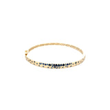 18 Karat Yellow Gold Narrow Confetti Band With Blue Sapphires