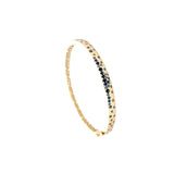 18 Karat Yellow Gold Narrow Confetti Band With Blue Sapphires