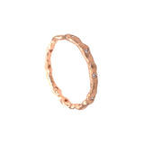 14 Karat Rosé Gold Wavy Band with Diamonds