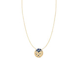 14 Karat yellow gold Confetti necklace with blue sapphires