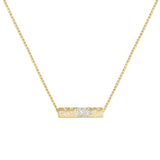 14 Karat Yellow Gold Confetti Barrel Necklace With Diamonds