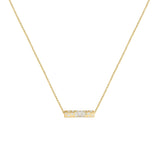 14 Karat Yellow Gold Confetti Barrel Necklace With Diamonds