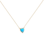 14 Karat Yellow Gold Halo Necklace With Turquoise And Diamonds