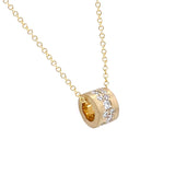 14 Karat Yellow Gold Mini Confetti Barrel With Diamonds