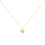 14 Karat Yellow Gold Flush Set Diamond Circle Pendant