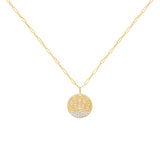 14 Karat Yellow Gold Flush Set Diamond Circle Pendant