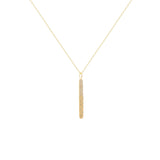 14 Karat Yellow Gold Confetti Bar Necklace With Diamonds