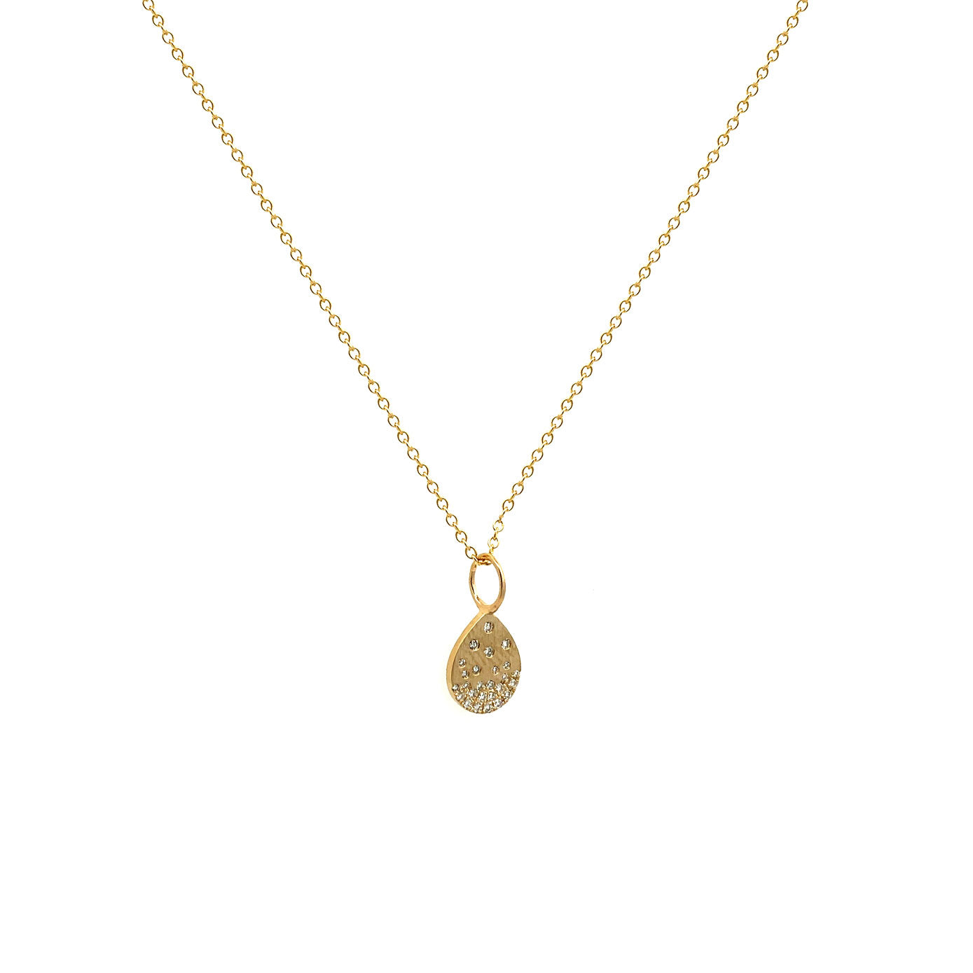 14 Karat Yellow Gold Confetti Bar Necklace With Diamonds
