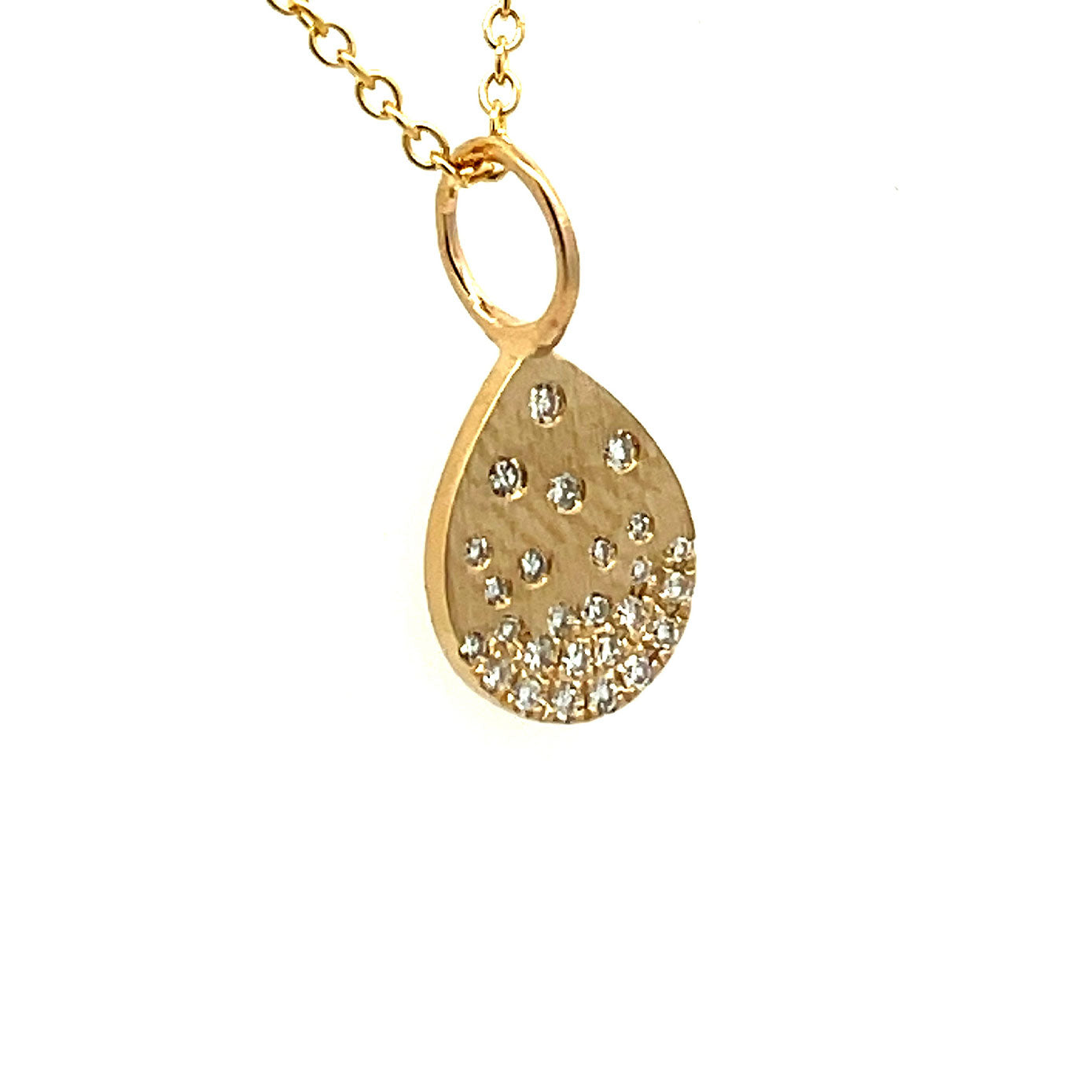 14 Karat Yellow Gold Confetti Bar Necklace With Diamonds