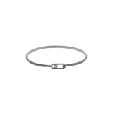 Sterling Silver T Bangle with Black Rhodium Finish