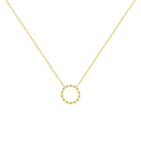 14 Karat Yellow Gold Halo Necklace With Diamonds