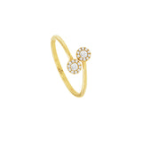 14 Karat Yellow Gold Wrap Ring With Diamonds