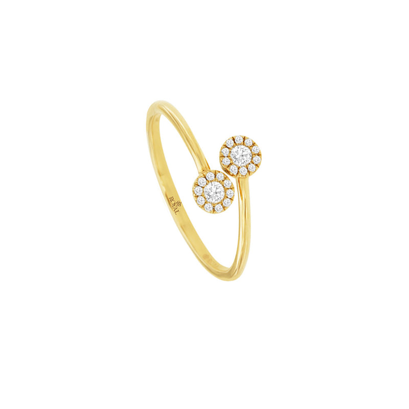 14 Karat Yellow Gold Wrap Ring With Diamonds