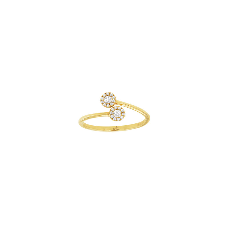 14 Karat Yellow Gold Wrap Ring With Diamonds