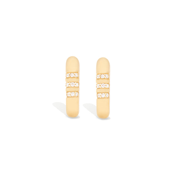 14 Karat Yellow Gold The Crew Huggy with Diamonds