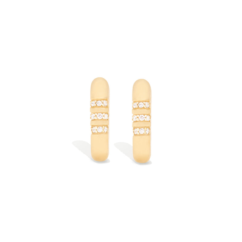 14 Karat Yellow Gold The Crew Huggy with Diamonds